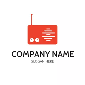 Art - Red Rectangle  & Abstract Radio logo design