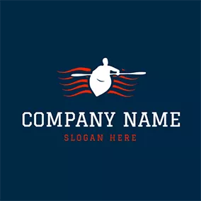 Kayak Logo Red River and Abstract Kayak logo design