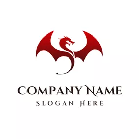 Beast Logo Red Roaring Dragon logo design