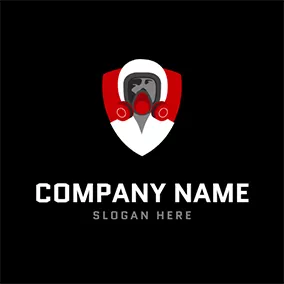 Pest Control Logo Red Shield and Peasant logo design