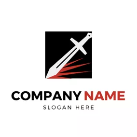 Spark Logo Red Spark and White Sword logo design