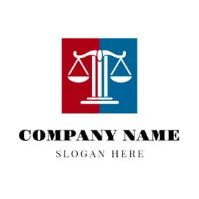 Attorney & Law Logo Red Square and White Balance logo design