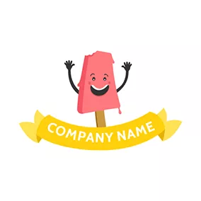 Funny Logo Red Strawberry Ice Cream logo design