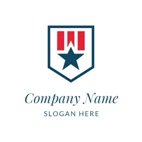 Non-profit Logo Red Stripe and Blue Star logo design