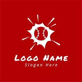 Baseball Logo Red Sun and Baseball logo design
