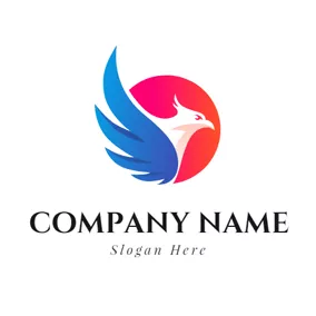 鳳凰Logo Red Sun and Fly Phoenix logo design