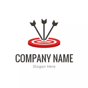 Business & Consulting Logo Red Target and Black Arrow logo design