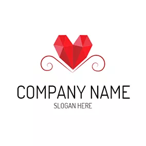 節日Logo Red Three Dimensional Heart Icon logo design