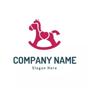 Red Logo Red Wooden Horse logo design
