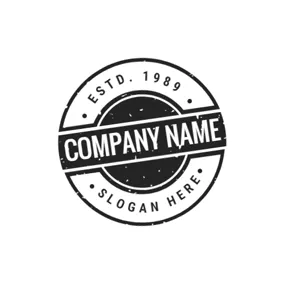 Retro Logo Retro Black and White Unique Stamp Postmark logo design