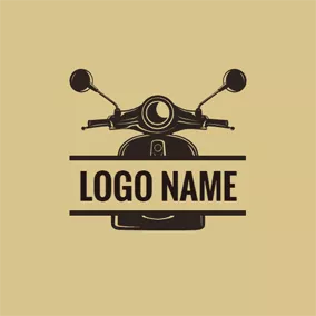 Retro Logo Retro Black Scooter Head logo design