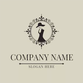 Retro Logo Retro Mirror and Elegant Woman logo design