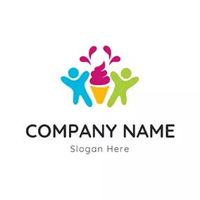 聚會Logo Revelry Party With Ice Cream logo design