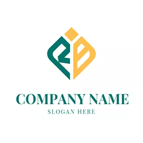 B Logo Rhombus Abstract Letter R B logo design