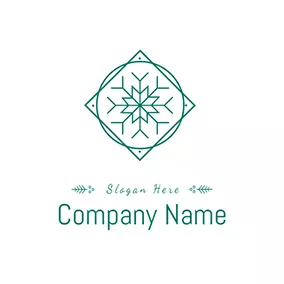 Snowflake Logo Rhombus Circle and Beautiful Snowflake logo design