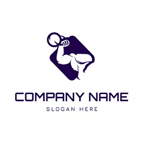 Crossfit Logo Rhombus Kettle Bell Muscle Crossfit logo design