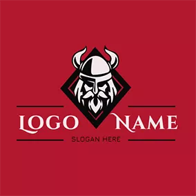 Viking Logo Rhombus Simple Viking Figure logo design