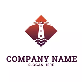 Light Logo Rhombus Water Lighthouse Coast logo design
