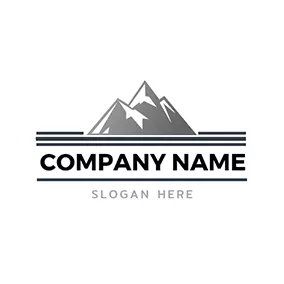 Hiking Logo Road and Mountain logo design