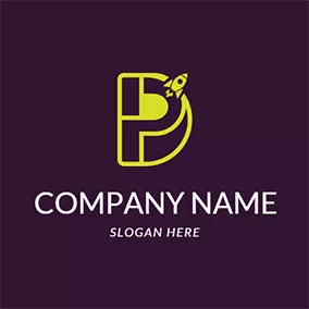 Flame Logo Rocket Flame Letter D P logo design
