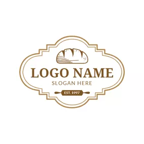 Bread Logo Rolling Pin and Bread logo design