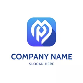 Pロゴ Rose Bud Abstract Letter M P logo design