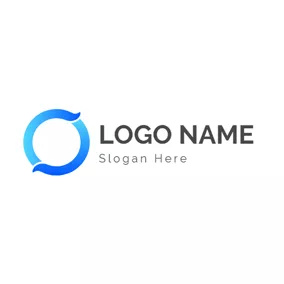 Abstract Logo Rotary Gradient Blue Round logo design