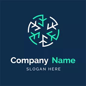 Snowflake Logo Rotation Circle Creative Snowflake logo design