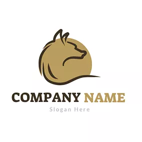 Abstract Logo Round Fox Icon logo design