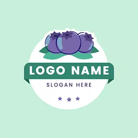 Berry Logo Round Label Blueberry logo design