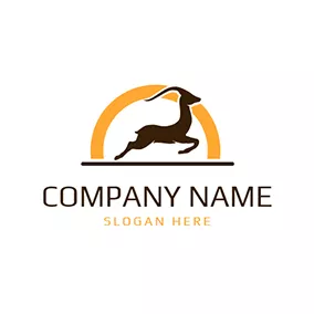 Running Logo Running Impala and Yellow Circle logo design