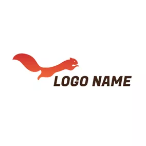 Squirrel Logo Running Red Squirrel logo design