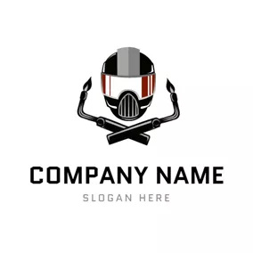 Safety Logo Safety Helmet and Welding Torch logo design