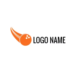 Bowling Logo Saffron Yellow Speed Bowling logo design