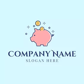 Pig Logo Saving Pot and Dollar Coin logo design