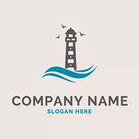 Leuchtturm Logo Sea Mew Sea Lighthouse Coast logo design