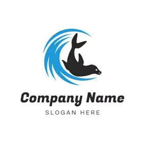 Sea Logo Sea Water and Seal logo design