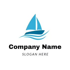 Travel & Hotel Logo Seagoing Fishing Ship logo design
