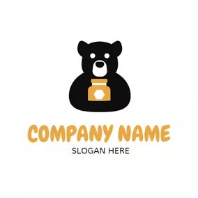 Jar Logo Seal Pot and Bear logo design