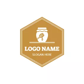 Jar Logo Seal Pot and Honey logo design
