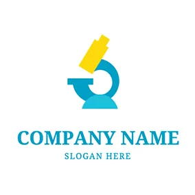 Science & Technology Logo Semicircle and Simple Microscope logo design