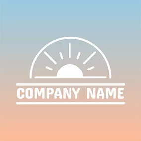 Sunrise Logo Semicircle Frame and Shining Sun logo design