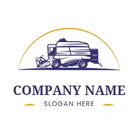 Agriculture Logo Semicircular Combine Harvester logo design