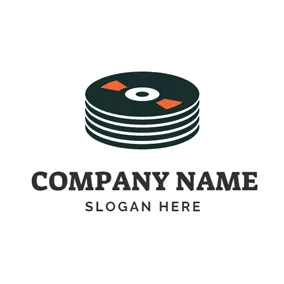 Music Logo Several Black CD logo design