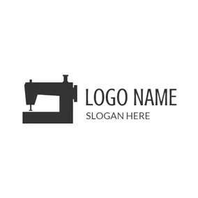 工芸品 ロゴ Sewing Machine Outline and Craft logo design