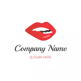 Fashion & Beauty Logo Sexy Big Red Lip logo design