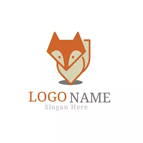 キツネのロゴ Shadow and Fox Head Icon logo design