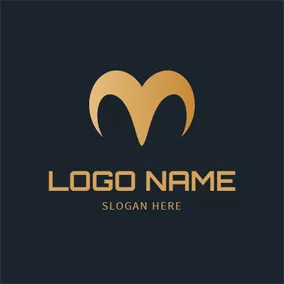 Letter Logo Sheep Horn and M logo design