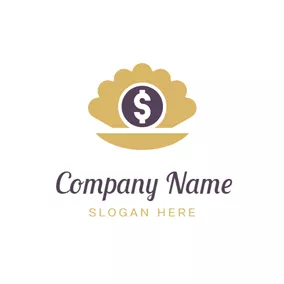 Finance & Insurance Logo Shell and Dollar Coin logo design