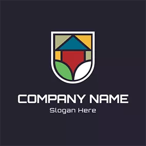 Habitat Logo Shield Colorful House Habitat logo design